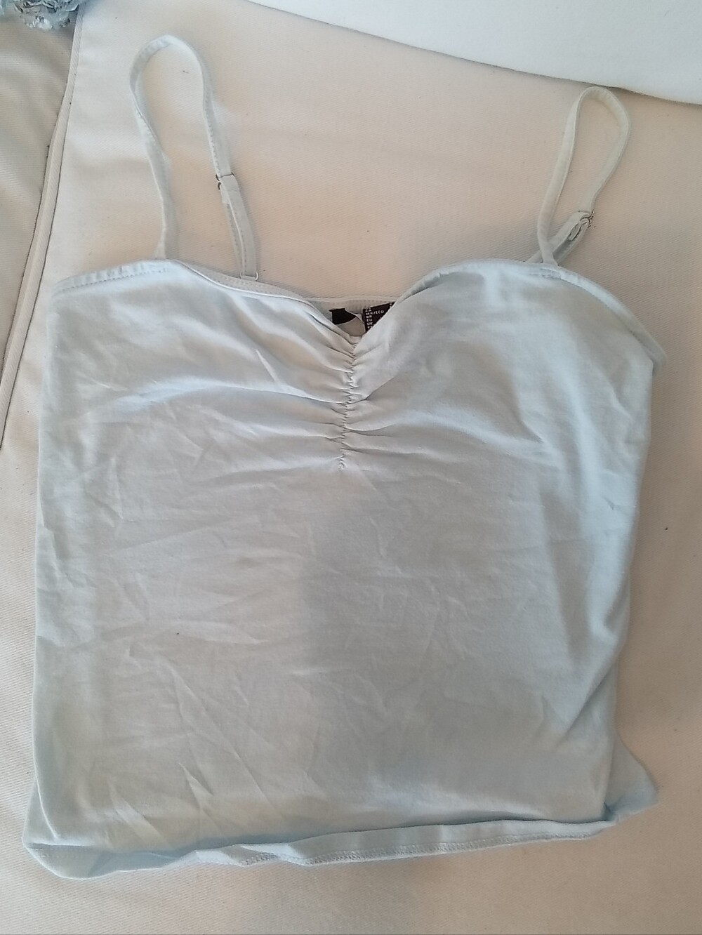 Light Blue Small Scrunched Tank Top
